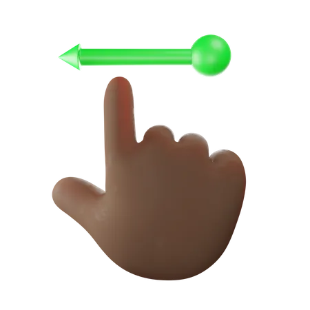 Swipe Up To Left Hand Gesture  3D Illustration