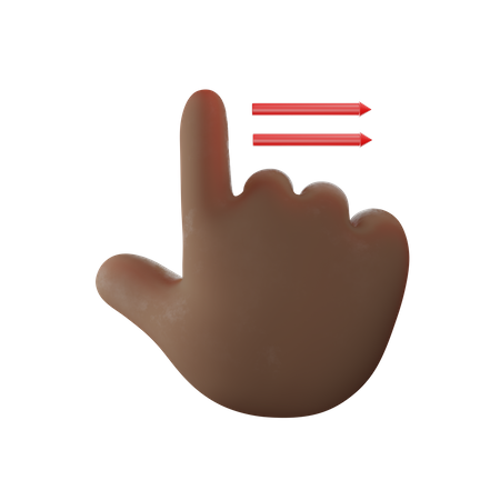Swipe Up To Right Hand Gesture 3D Illustration