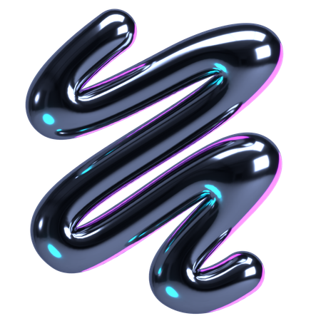 Swirling Chrome Line  3D Icon