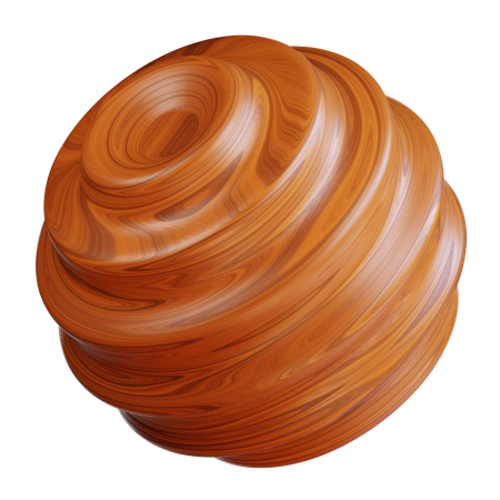 Swirling Sphere Wood  3D Icon