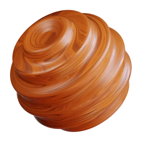 Swirling Sphere Wood  3D Icon