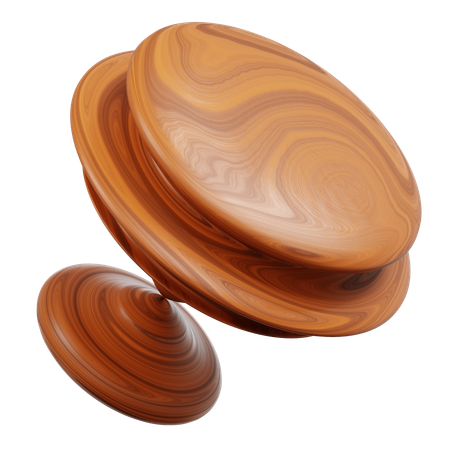 Swirling Wood Abstract Spinning Top  3D Icon