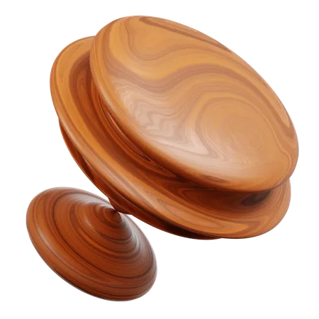 Swirling Wood Abstract Spinning Top  3D Icon