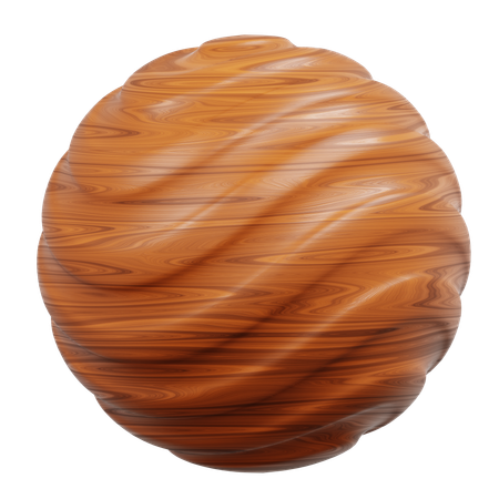 Swirling Wood Grain In Oval Shape  3D Icon