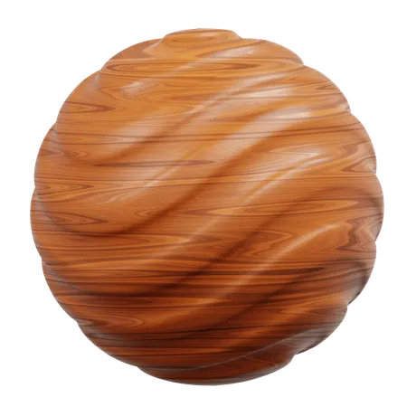 Swirling Wood Grain In Oval Shape  3D Icon