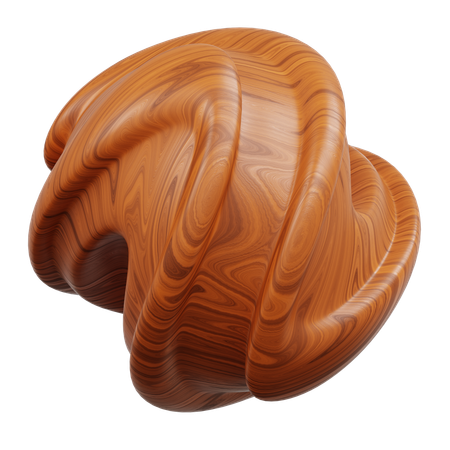 Swirling Wood Grain Knot  3D Icon