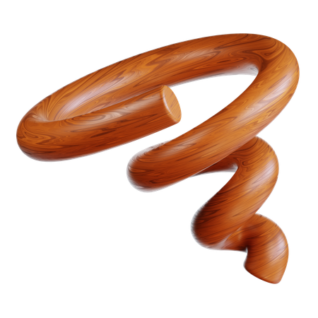 Swirling Wooden Spiral  3D Icon