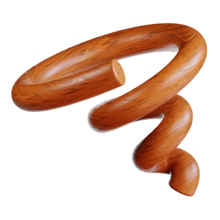 Swirling Wooden Spiral  3D Icon