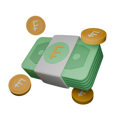 Swiss franc  3D Icon