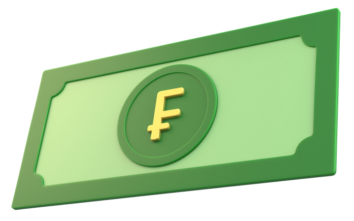 Swiss Franc Money  3D Icon