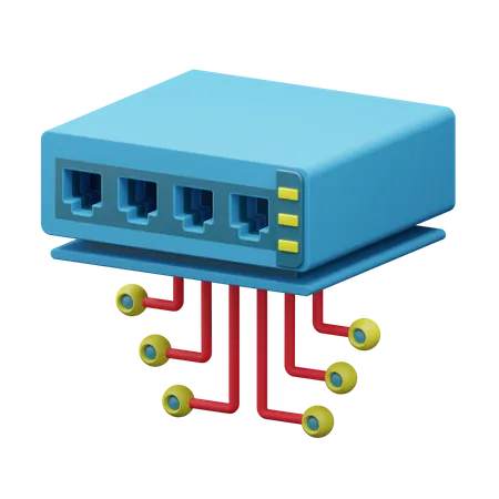 3 D Icon Of Switch Network Device On Computer Network For Network Connectivity 3D Icon