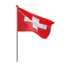switzerland flagpole 3d illustration