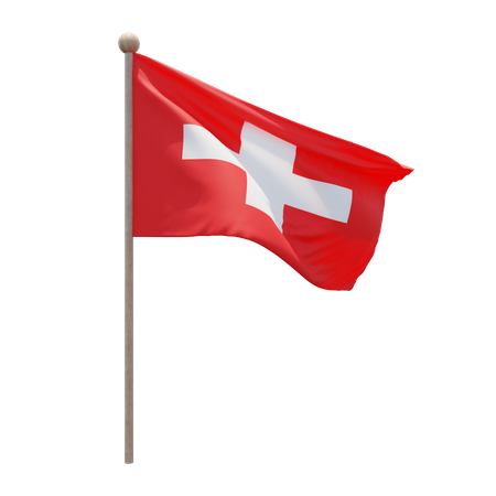 Switzerland Flagpole  3D Icon