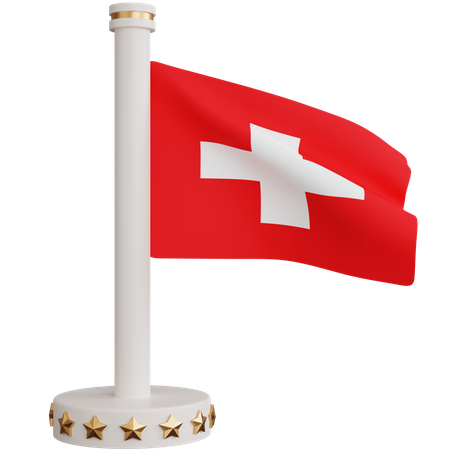 Switzerland national flag 3D Icon