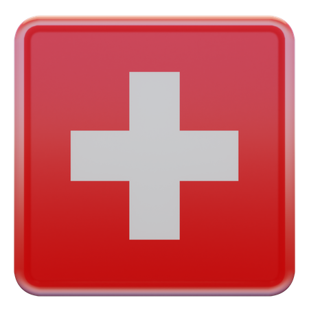 Switzerland Square Flag  3D Icon