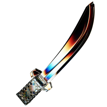 3 D Illustration Sword Glass Dispersion 3D Icon