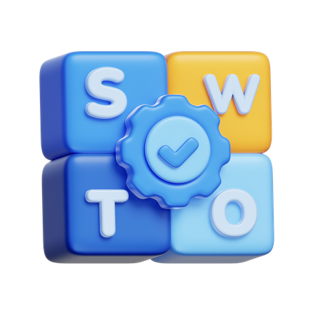 SWOT Analysis Blocks  3D Icon