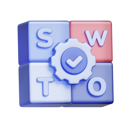 SWOT Analysis Blocks  3D Icon