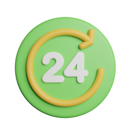 Symbole 24 heures  3D Icon