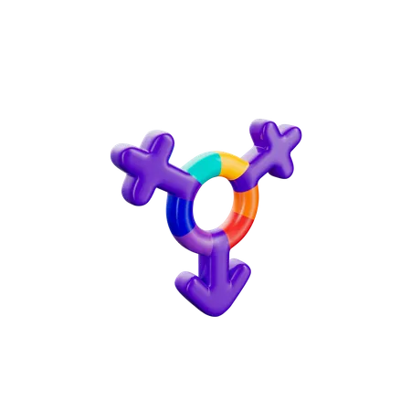 Symbole bisexuel  3D Icon