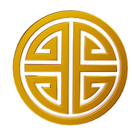 Symbole chinois de bénédiction de bonne chance  3D Icon