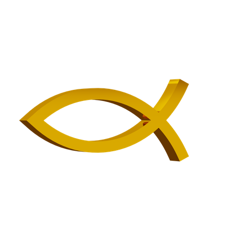 Symbole du christianisme doré  3D Icon