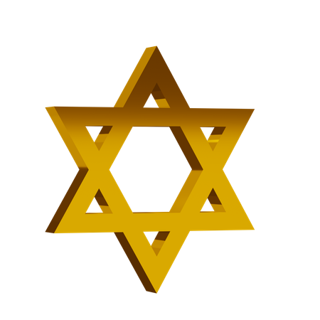 Symbole du judaïsme doré  3D Icon