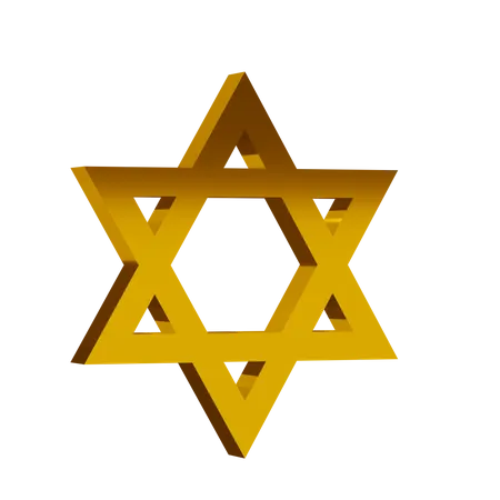 Symbole du judaïsme doré  3D Icon