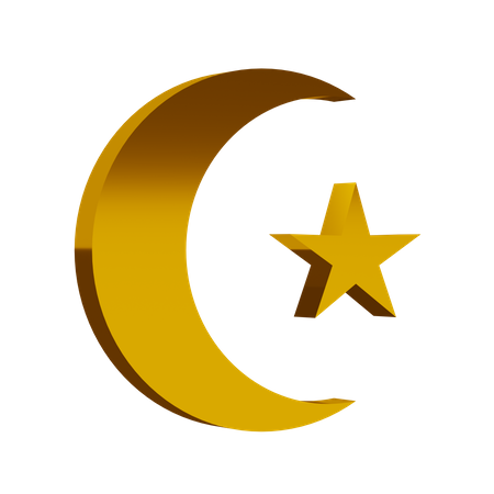 Symbole de l'islam doré  3D Icon