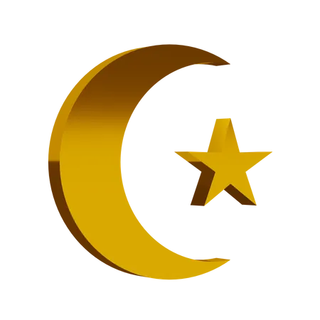 Symbole de l'islam doré  3D Icon