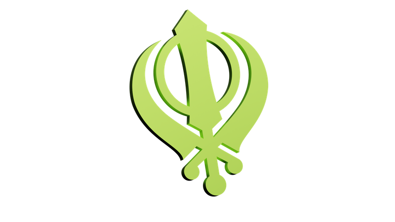 Symboles religieux sikhs  3D Illustration