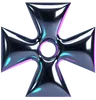 Symmetric Chrome Cross Emblem