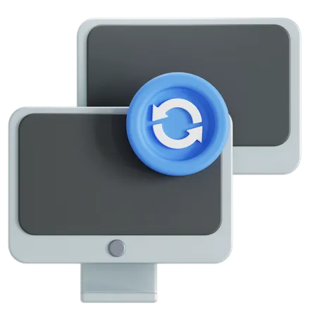 Sync Computer  3D Icon