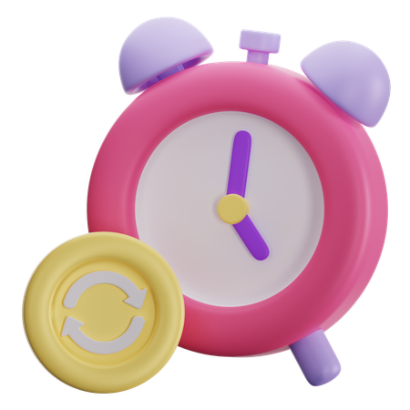 Sync Time  3D Icon