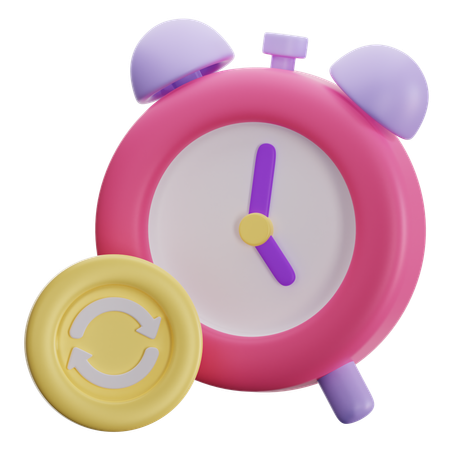 Sync Time  3D Icon