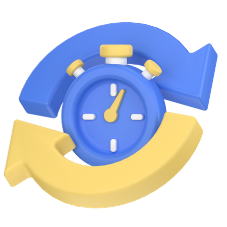 Sync time  3D Icon