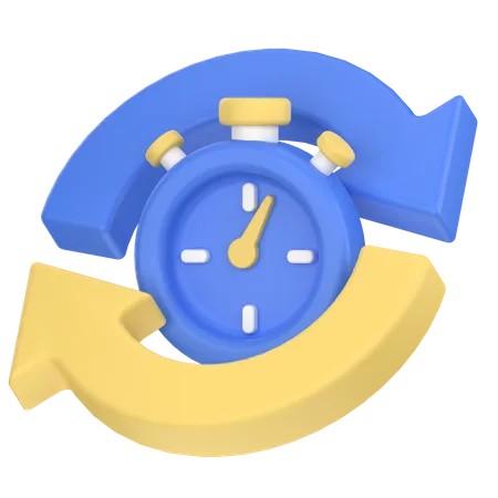 Sync time  3D Icon