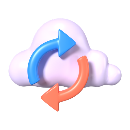 Synchronisation cloud  3D Icon