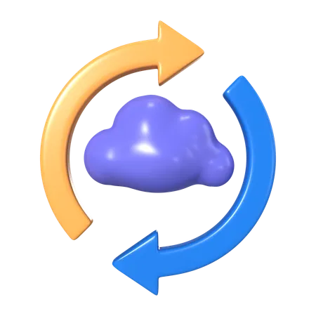 Synchronisation cloud  3D Icon