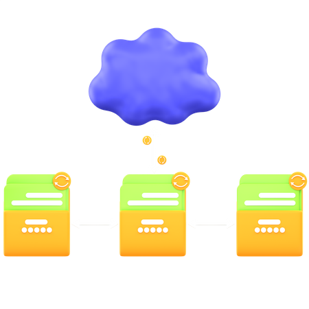 Synchronisation des données cloud  3D Icon