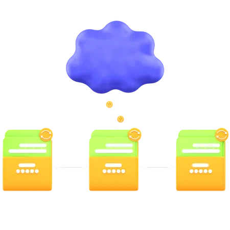 Synchronisation des données cloud  3D Icon