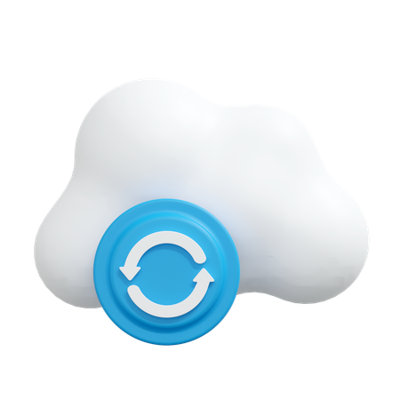 Synchronisation des données dans le cloud  3D Icon