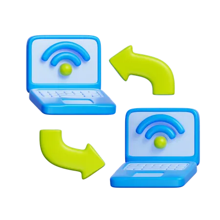 Synchronisation Wi-Fi  3D Icon