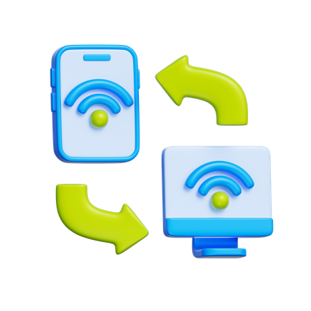 Synchronisation Wi-Fi  3D Icon