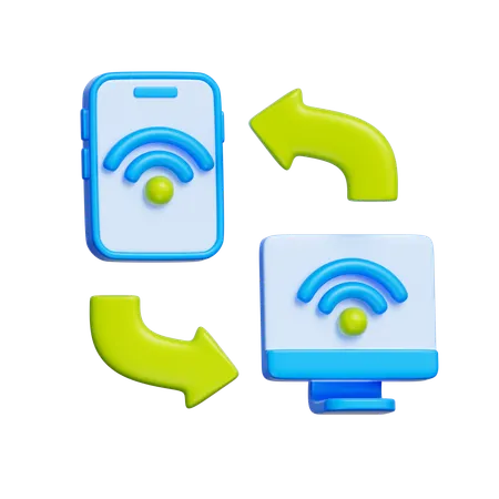 Synchronisation Wi-Fi  3D Icon
