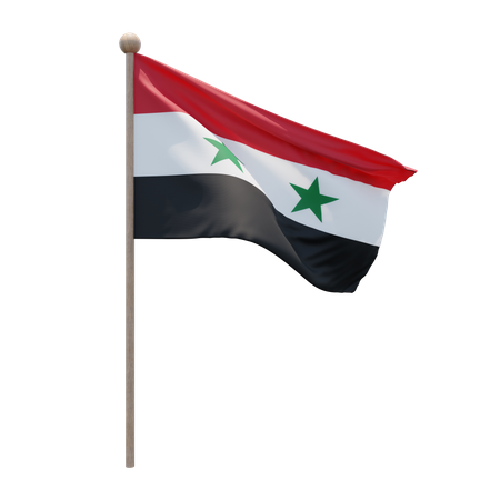 Syria Flagpole  3D Flag