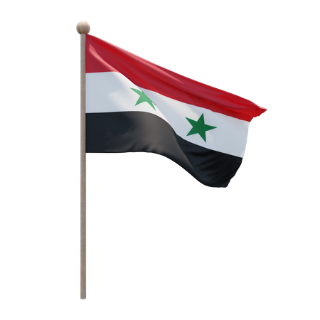 Syria Flagpole 3D Illustration