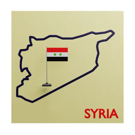 Syria map  3D Icon