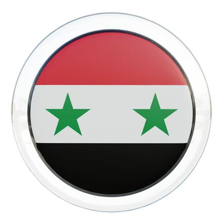Drapeau rond de Syrie  3D Icon