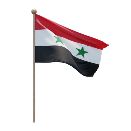 Mât de drapeau de la Syrie  3D Icon